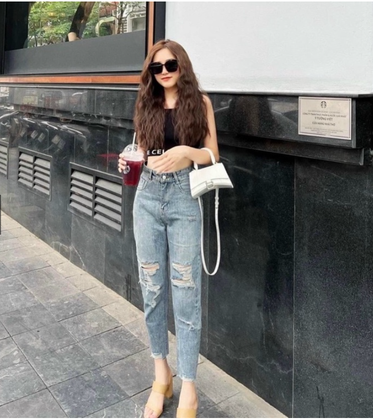 Quần baggy bò rách cá tính