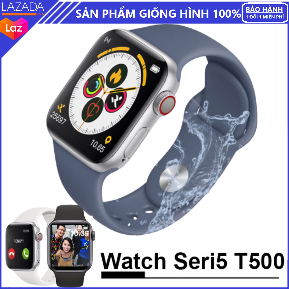 ĐỒNG HỒ THÔNG MINH T500 - SMART WATCH SERIES 5 T500 - Thay được hình nền tùy ý từ điện thoại -Thiết kế thời thượng,thông minh - Chống nước - Gọi điện nghe nhạc trực tiếp - Thông báo tin nhắn - Giao diện tổ ong 100% Tiếng Việt