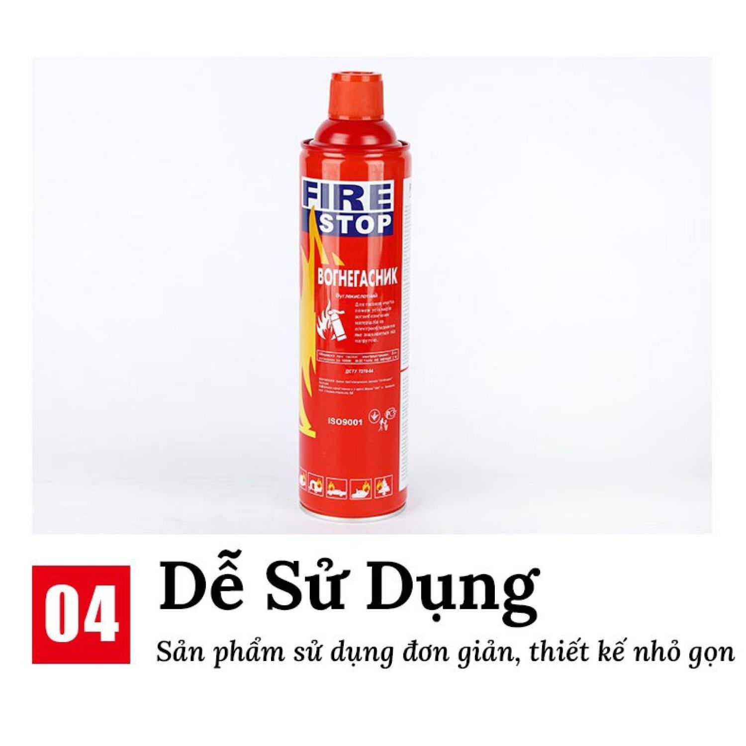 Bình cứu hoả 500ml dạng xịt. Bình chữa cháy mini FireStop