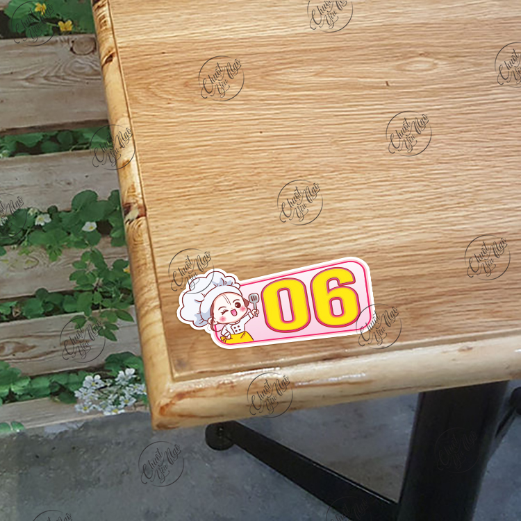 Số thứ tự dán bàn quán ăn cà phê quán nước trà sữa