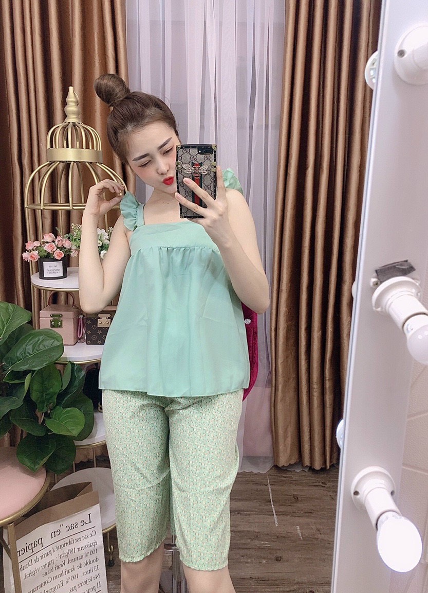 Set Đồ Lửng Bông Áo Trơn Kate Lụa Mềm Đẹp Dưới 49kg