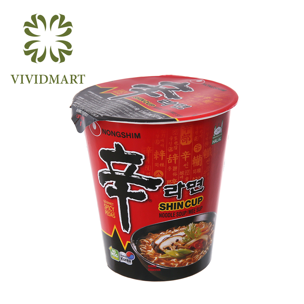 [Ly lẻ] MÌ LY NONGSHIM HÀN QUỐC 4 VỊ: SHIN RAMYUN CAY, SHIN RED SIÊU CAY, SOON VEGGIE CHAY, KIM CHI – 68g/HỘP