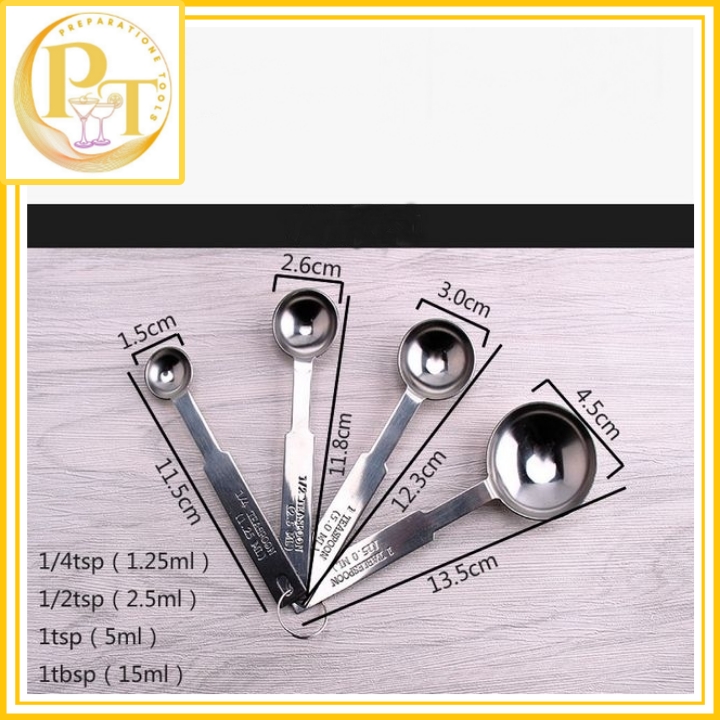 Bộ thìa đong inox 4 cái