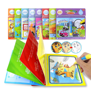 Bộ 2 Đồ chơi tập tô màu cho bé Vở tự xóa dùng được nhiều lần và học song ngữ Anh-Trung mã 50067 thumbnail