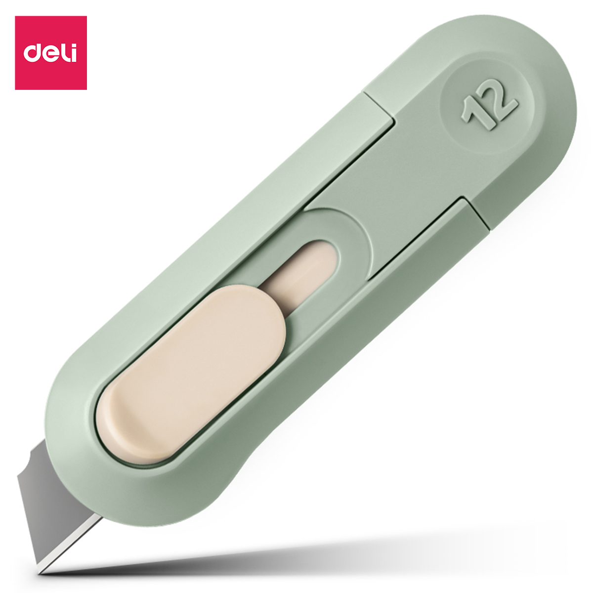 Dao rọc giấy Deli cao cấp lưỡi thép không gỉ SK5 - Dao rọc mini bỏ túi kim loại tiện lợi văn phòng học sinh - NS065