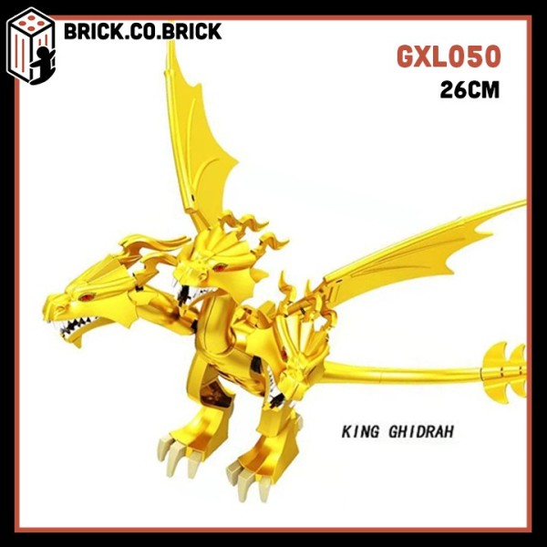 GXL050 - Đồ chơi lắp ráp minifigure nhân vật lego rồng ba đầu vàng trong phim Godzilla, đồ chơi lắp ráp sáng tạo cho bé