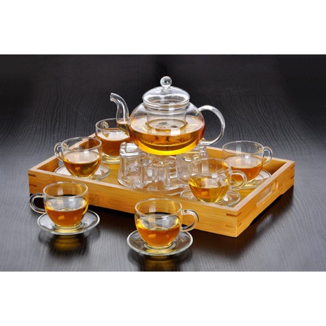 Bộ Ấm Chén Thuỷ Tinh ( Ko Kèm Khay)