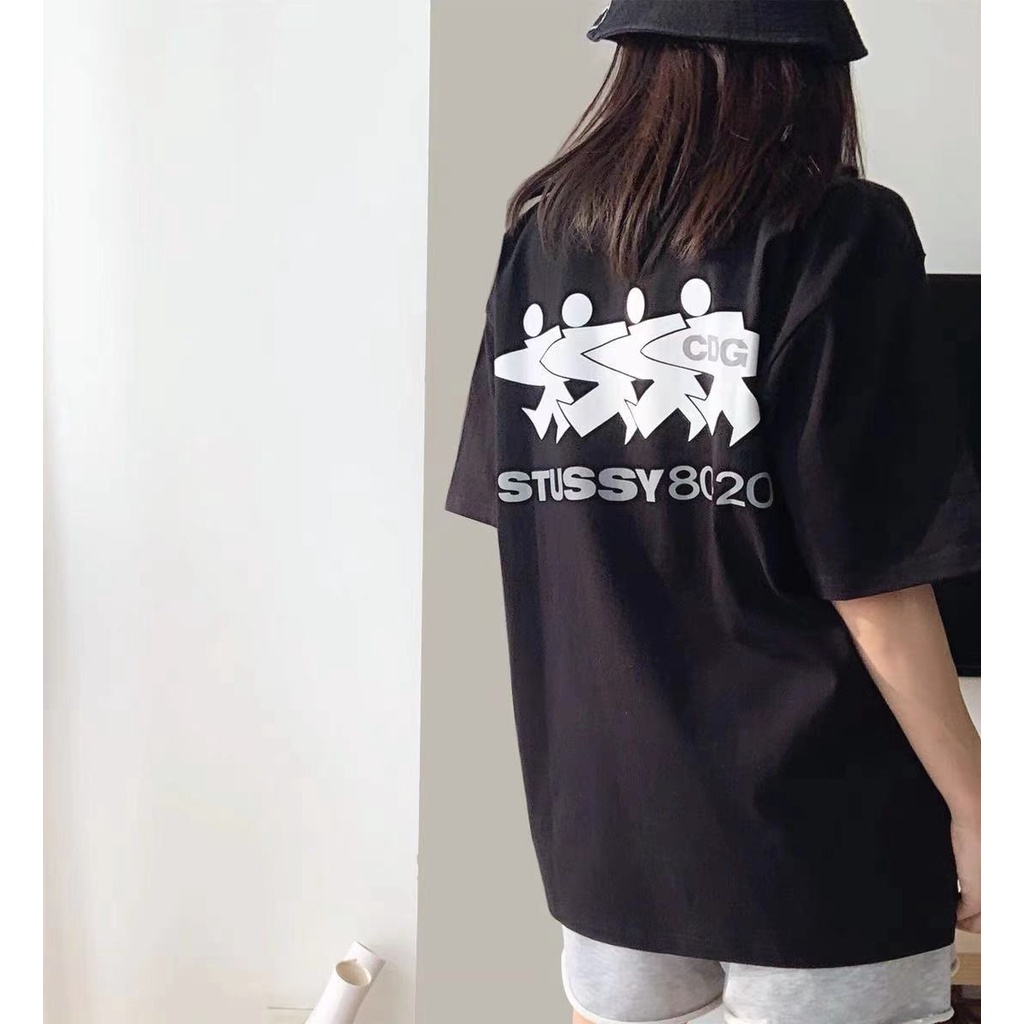 Errwetyáo thun nam unisex form rộng stussy cdg surfman