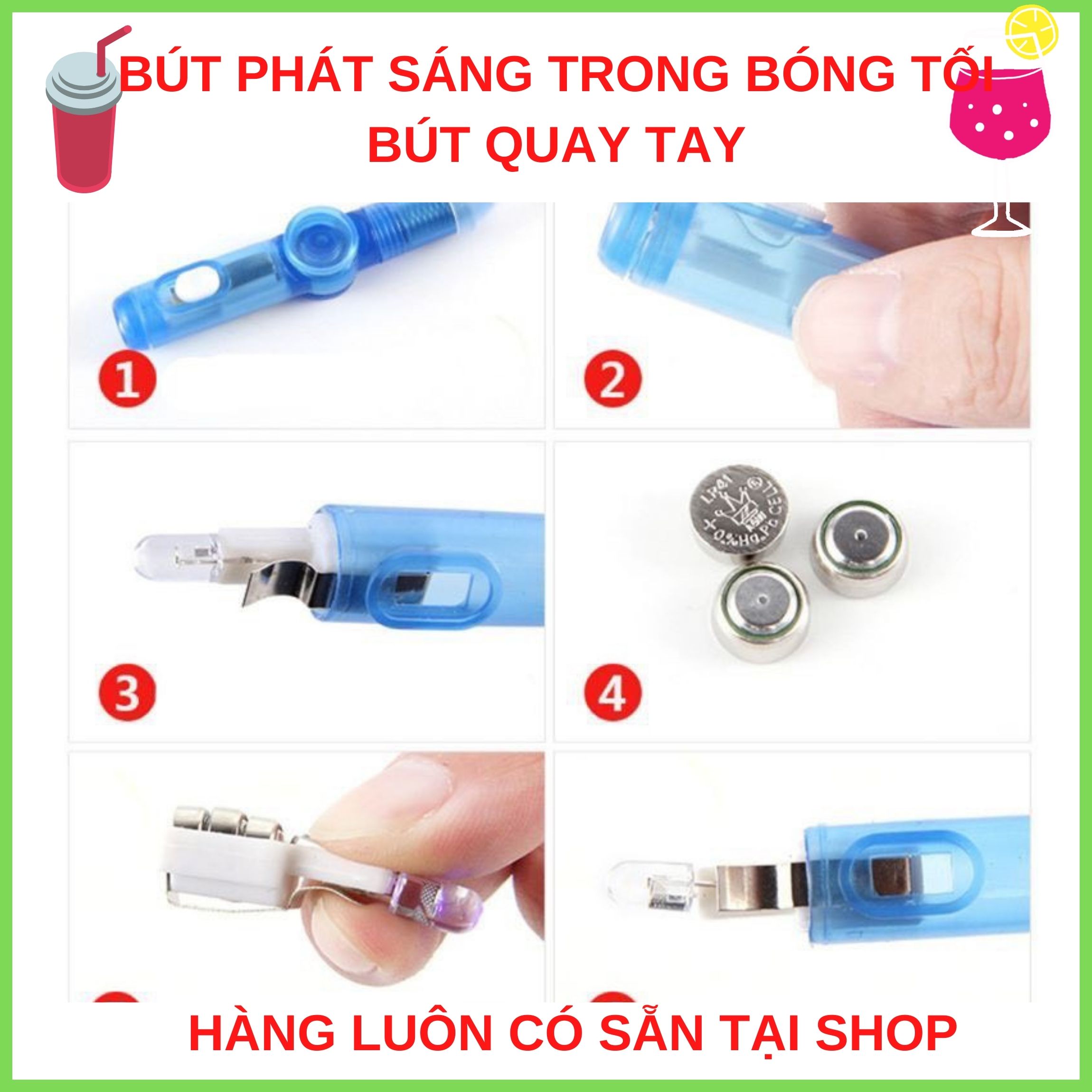 Bút Xoay Có Đèn Led, Hình Con Quay Phát Sáng ,Giúp Giảm Căng Thẳng Độc Đáo.