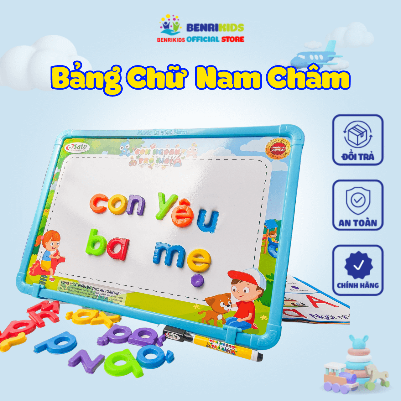 Magnetic board for baby to learn Vietnamese with funny games snake