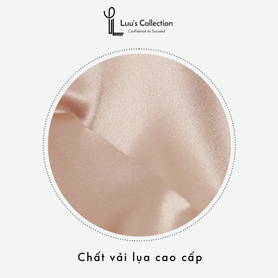 Chân Váy Midi Đắp Tà Màu Đen Và Vàng Đồng Chất Vải Lụa Luu's Collection