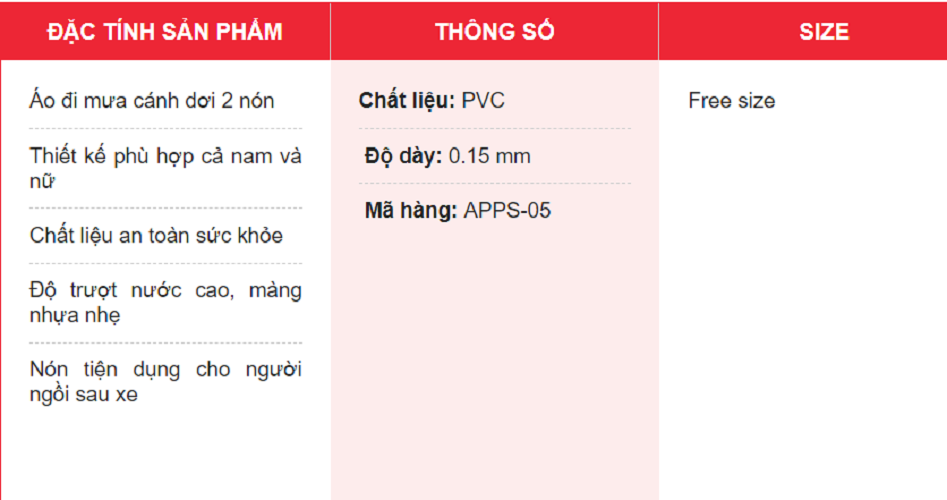 Áo Mưa Rando 2 Nón Màu