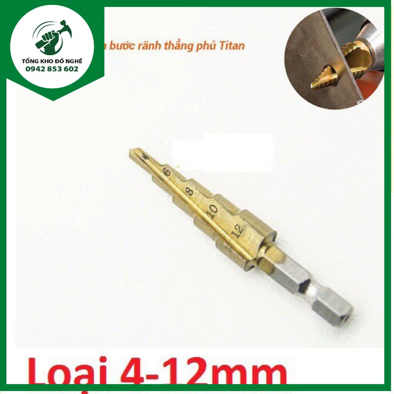 Mũi khoan bước tháp 4-32mm Titanium siêu bền _TKDN