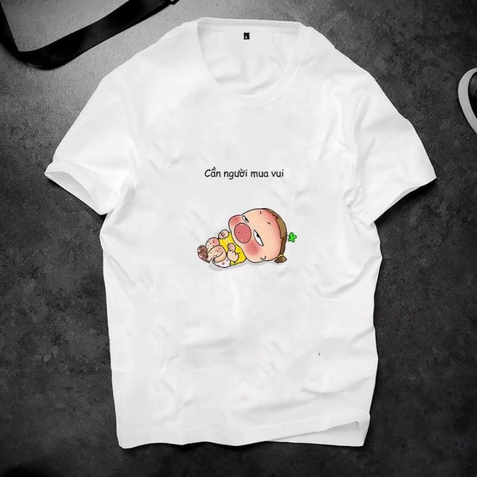 XẢ HÀNG - ĐỒNG GIÁ 19K Áo thun nữ form rộng in hình Quỳnh Aka * Cần Người Mua Vui * độc lạ vải dày mịn mát