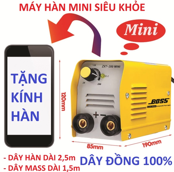 Máy hàn | boss zx7-200 mini |Tặng full bộ kiện dây hàn + thương hiệu Việt Nam | máy hàn mini | máy hàn giá rẻ | máy hàn tốt