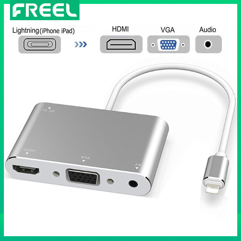 Hdtv otg cable for iphone lightning to hdmi vga 3.5mm audio jack video hdmi adapter extends hub for iphone/ipad