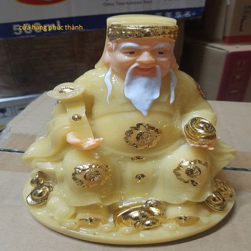 thần tài ông địa đế tròn vàng ( bột đá )