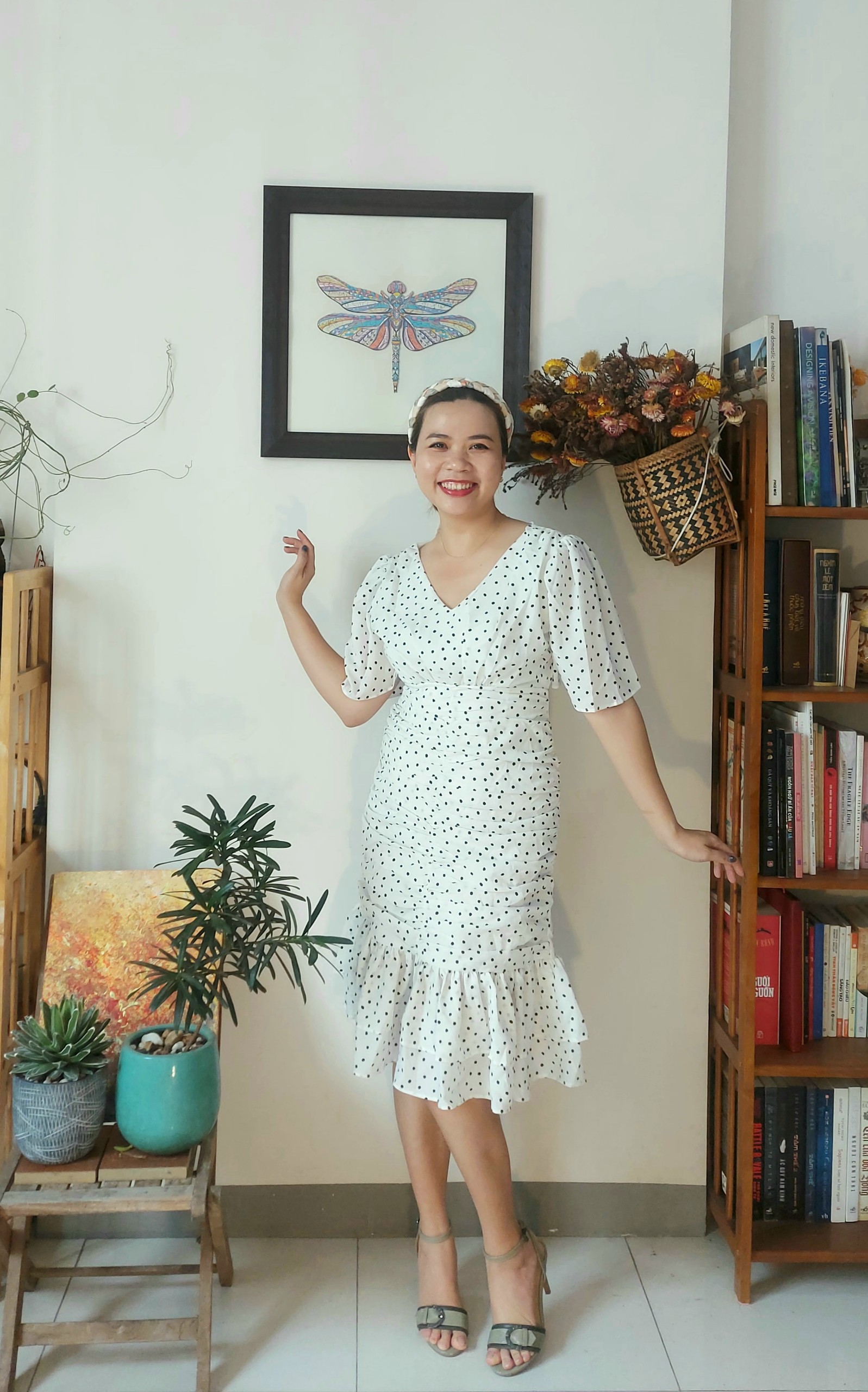 Đầm đuôi cá chấm bi