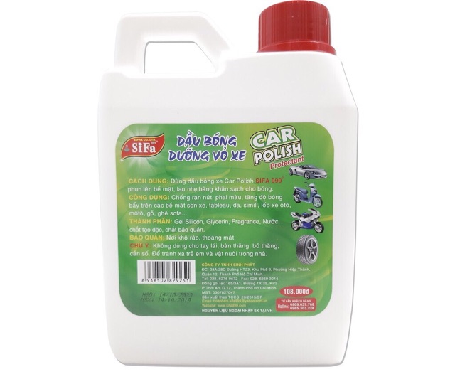 Dầu Bóng Dưỡng Vỏ Xe SiFa - 1000ml (Car Polish)