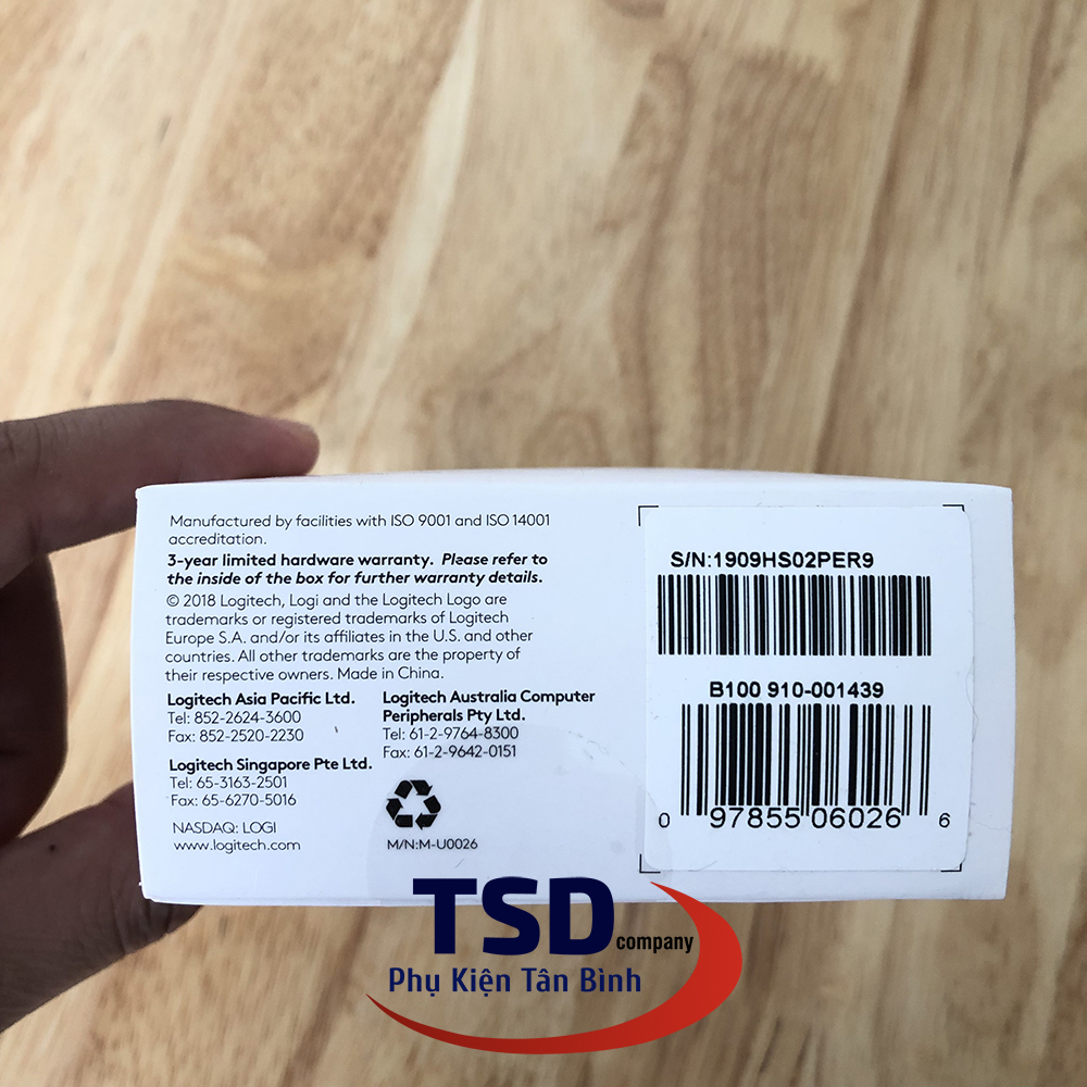 Chuột Quang USB Logitech B100 Chính Hãng 