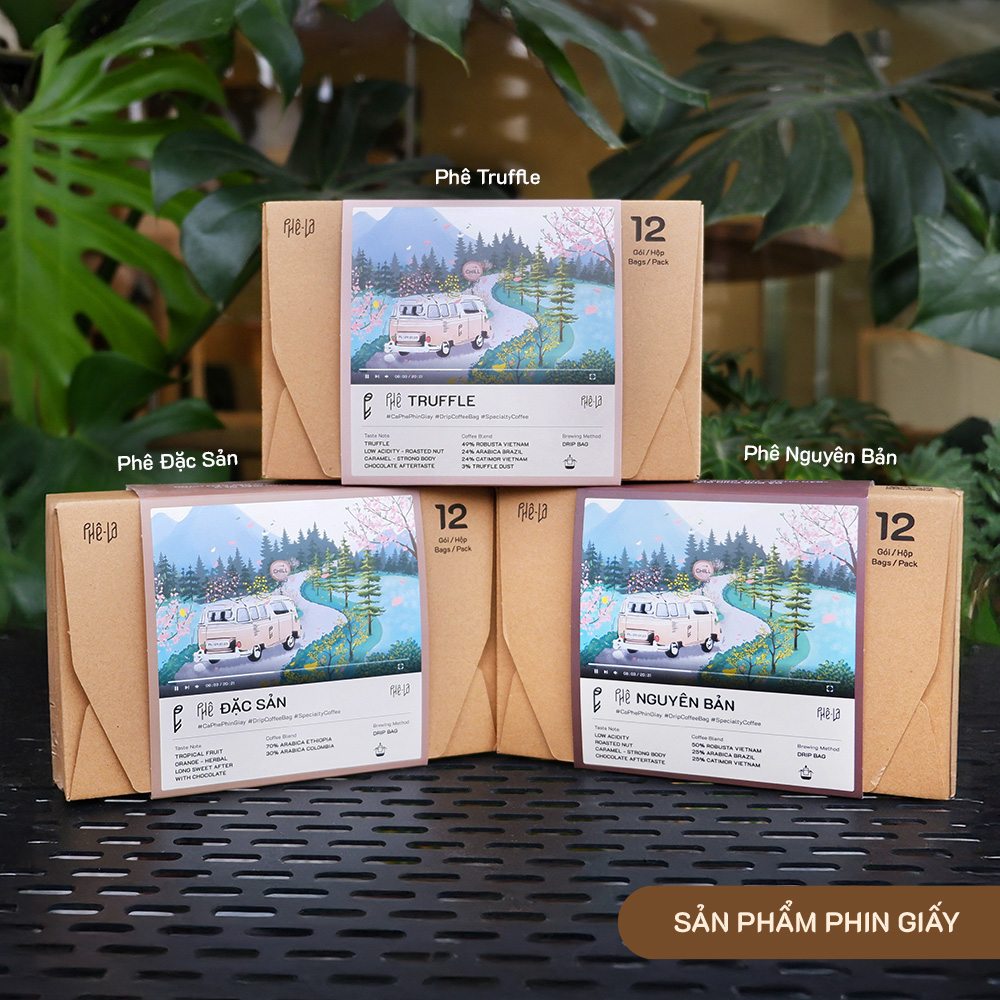 Cà Phê Phin Giấy Phê La - Phê Truffle, 12 Phin/Hộp
