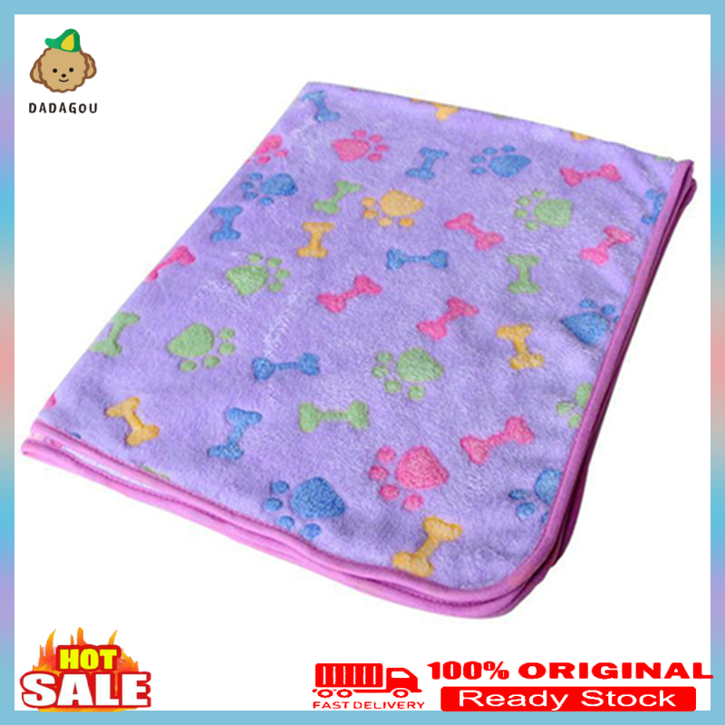 DADAGOU Ấm Pet Mat Cat Dog Puppy Chân Xương In Mềm Lông Cừu Chăn Đệm Giường
