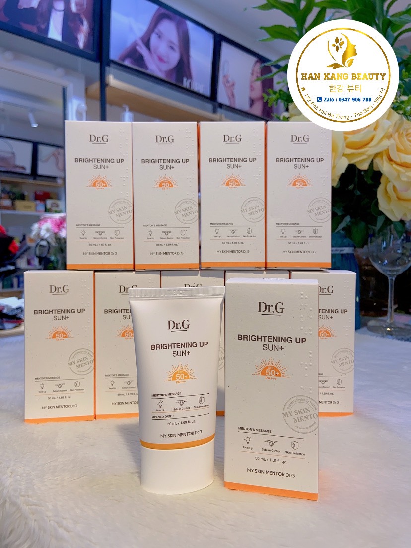 Kem chống nắng dr.g thảo dược, kiềm dầu, nâng tone da brightening up sun spf 50pa+++
