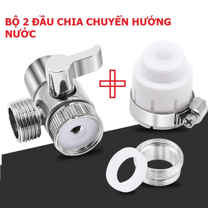 VAN CHUYỂN ĐỔI CHIA NƯỚC 1 ĐẦU VÀO RA 2 ĐẦU RA + 1 ĐẦU NỐI NHỰA TRẮNG - 346+627