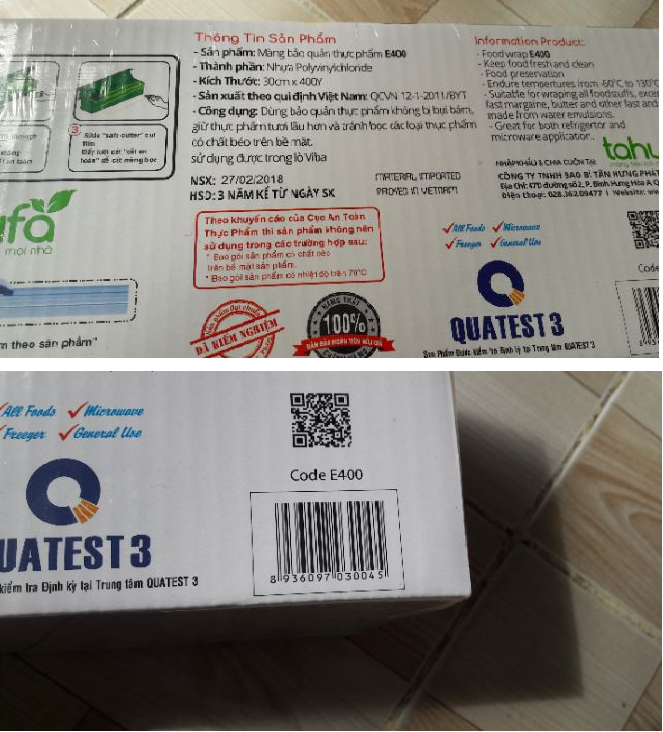 [SIZE LỚN (30cm x 400Y)] Màng bọc thực phẩm PE CHÍNH HÃNG ECOOK E400 (Hàng VN chất lượng cao)