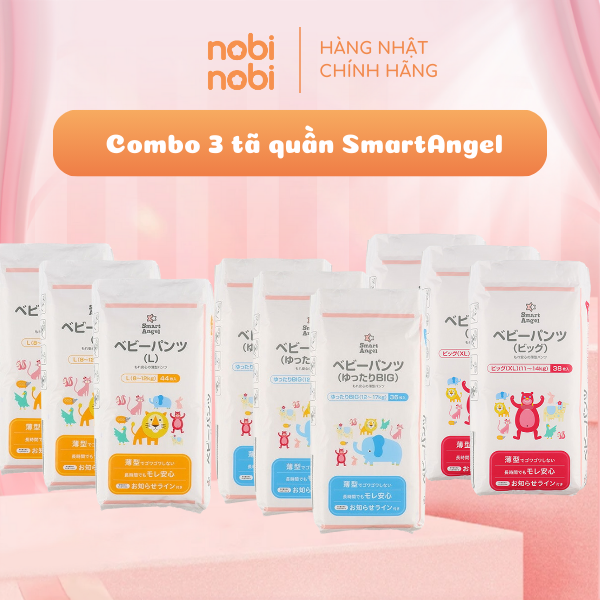 Combo 3 Tã/Bỉm Quần SmartAngel cho bé (Hàng nội địa Nhật)