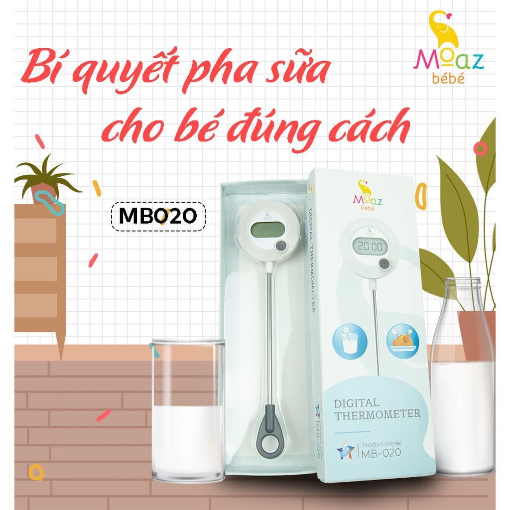 {CHÍNH HÃNG} - Nhiệt kế đo sữa Moazbebe MB020