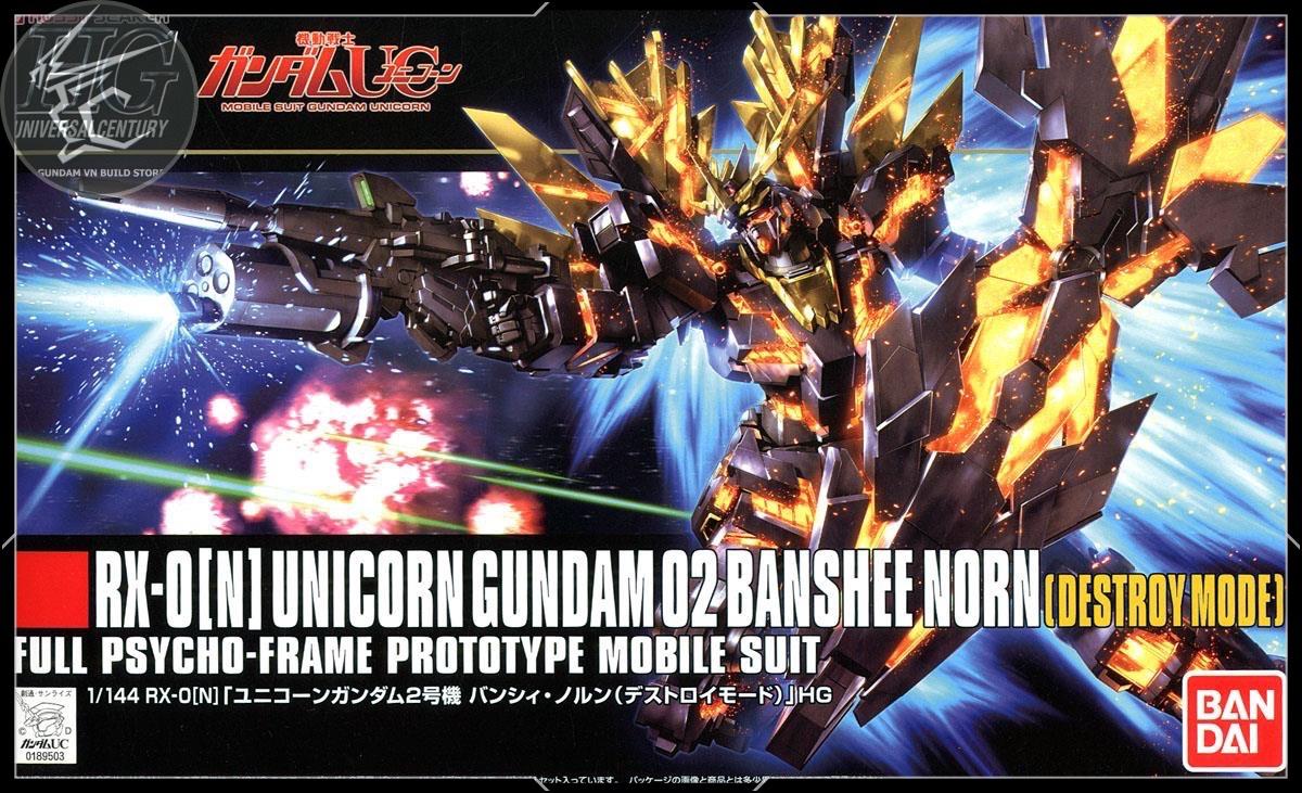 Mô hình lắp ráp gundam hg 175 1/144 rx-0 unicorn gundam 02 banshee norn hguc gunpla chính hãng nhật bản