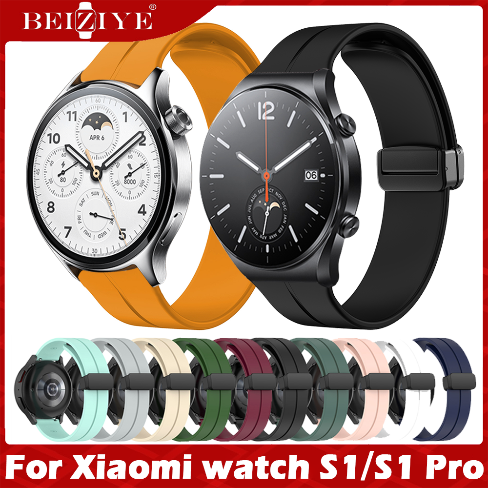 Dây đeo silicon for xiaomi watch s1 dây đeo đồng hồ for xiaomi watch s1 pro band khóa nam châm for mi watch s1 pro dây đồng hồ thông minh watchband
