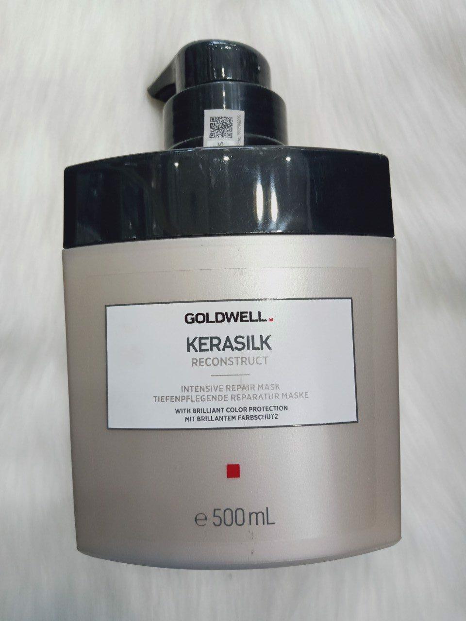[+Tặng mũ trùm]Hấp dầu Goldwell Kerasilk cho tóc khô hư tổn 500ml (ĐỨC)