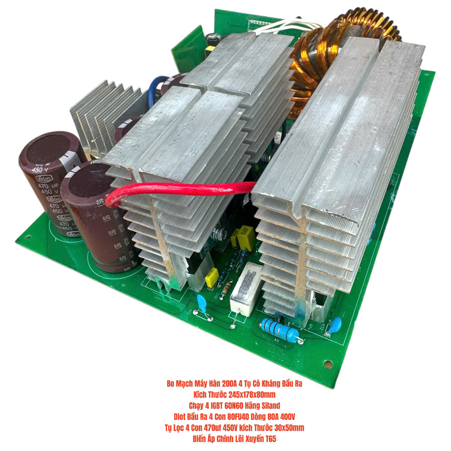 Bo Mạch Máy Hàn Kiểu 4 Tụ 4 IGBT Dòng 200A