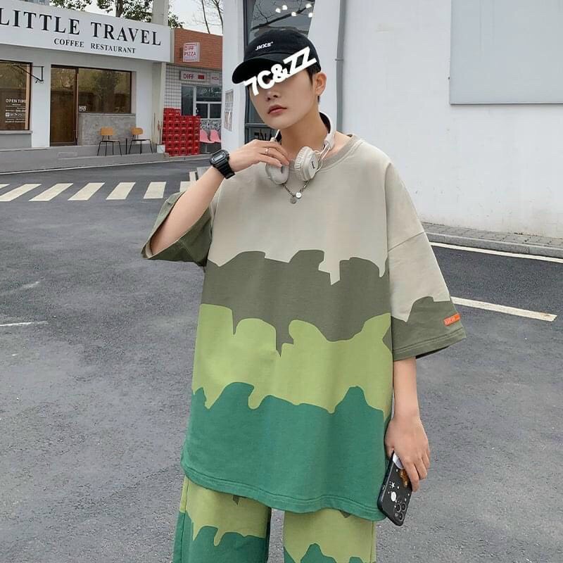 Set bộ nam nữ loang màu siêu hot from rộng cá tính
