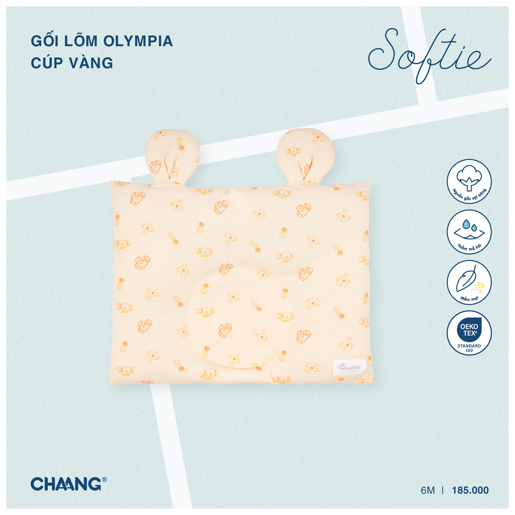 Gối lõm sơ sinh Olympia Chaang