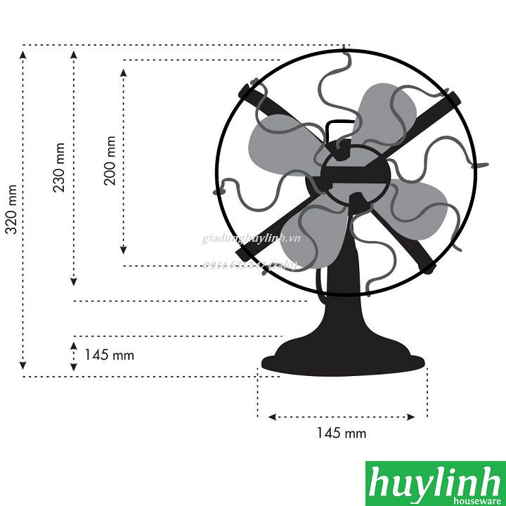[HCM]Quạt bàn kiểu cổ Sinwa B150