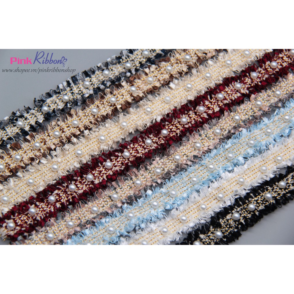 Ruy Băng Dạ Tweed Gắn Trai 2.2cm