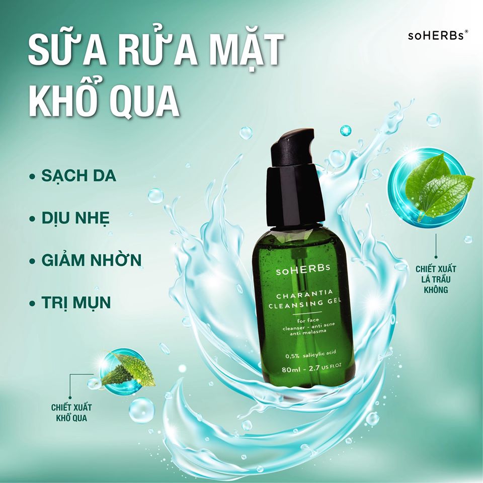 Sữa Rửa Mặt Soherbs sạch sâu giảm mụn 80ml