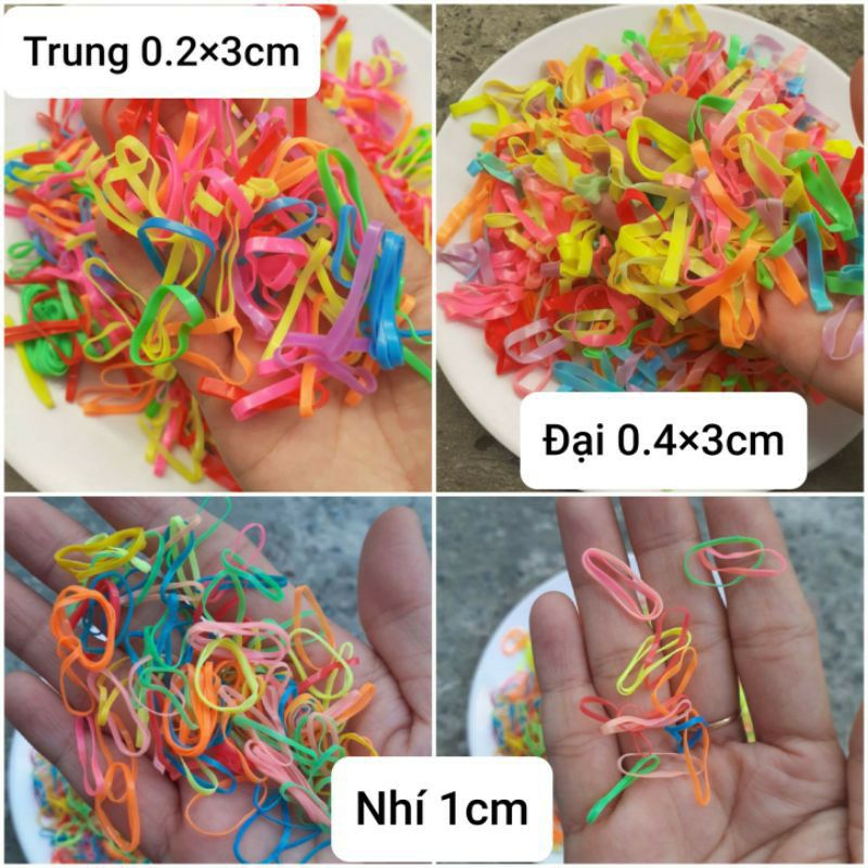 Túi 500 chun cột tóc nhiều màu cho bé