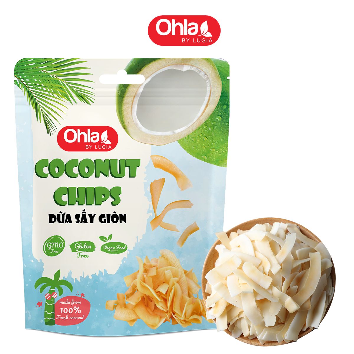 Dừa sấy giòn Ohla - 50g ( túi)