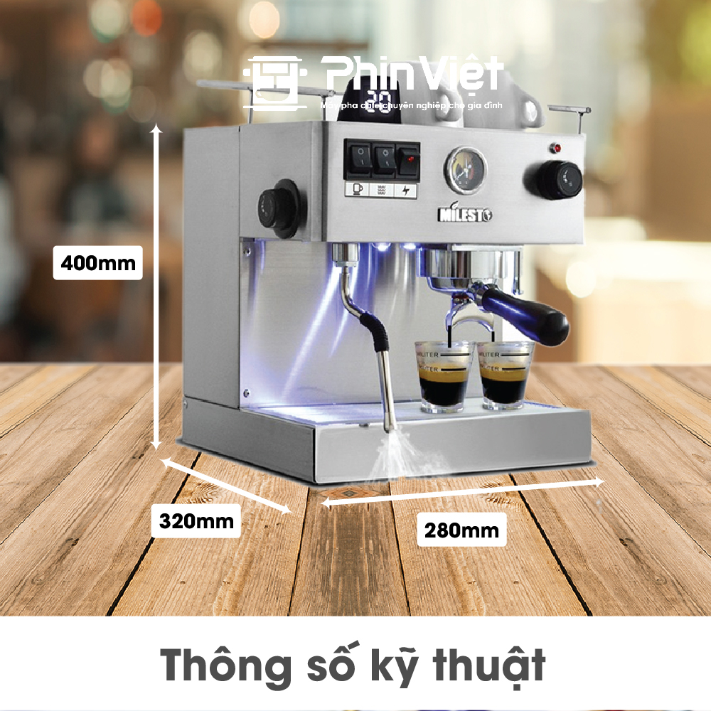 Máy pha cà phê espresso chuyên nghiệp Milesto EM19