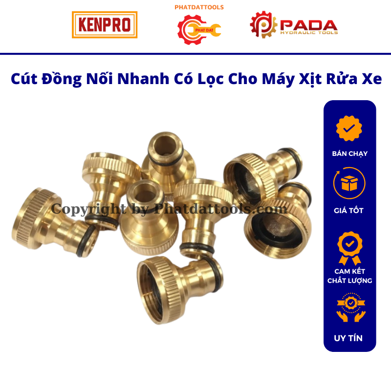Cút đồng nối nhanh có lọc cho máy xịt rửa xe cao áp