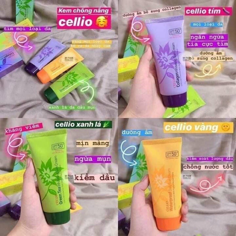 Kem chống nắng trắng da Cellio Collagen 70g