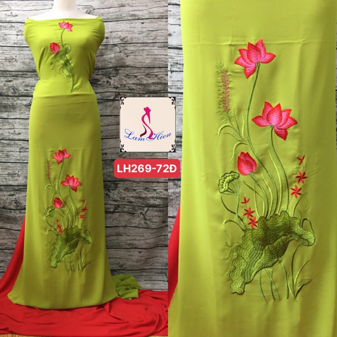 Vải may áo dài bông thêu LH269
