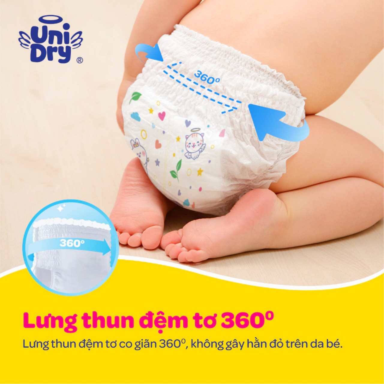 Tã Quần UniDry size M60/L54/XL48/XXL44