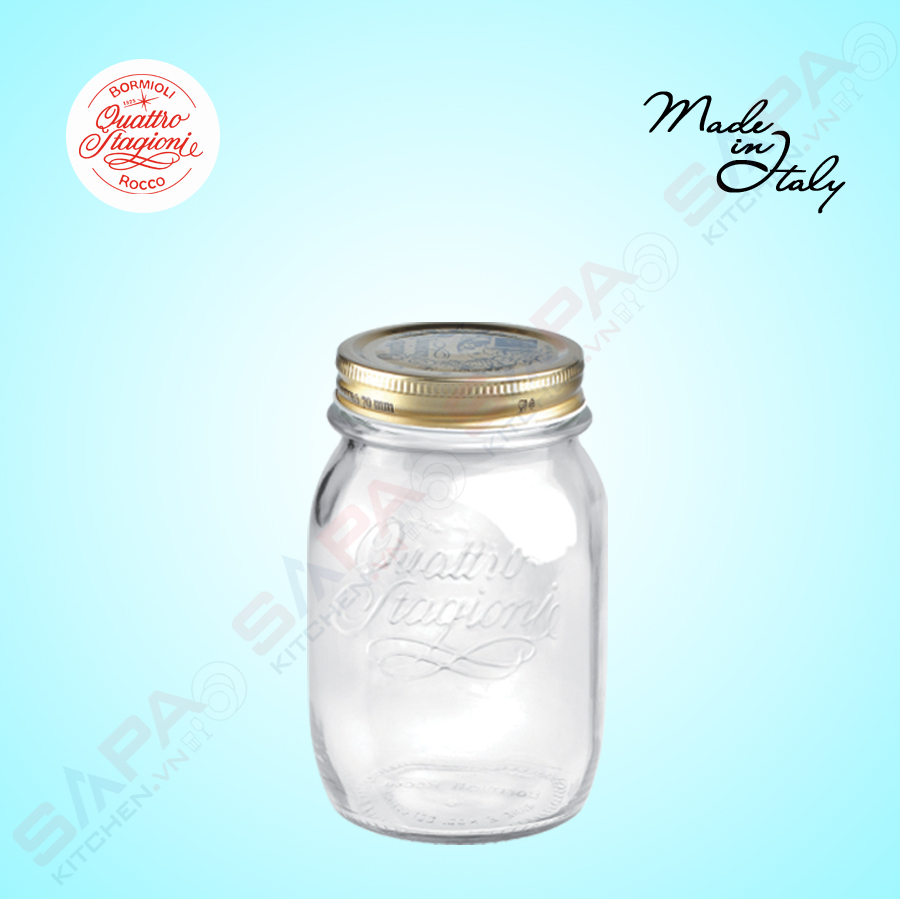 Hũ thủy tinh nắp vặn Quattro 500ml - Bormioli Rocco - Italy