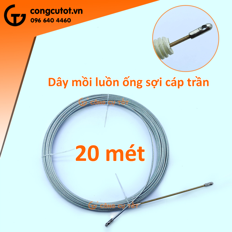 Bảng giá Dây mồi luồn ống ghen dây điện sợi cáp trần 4 ly