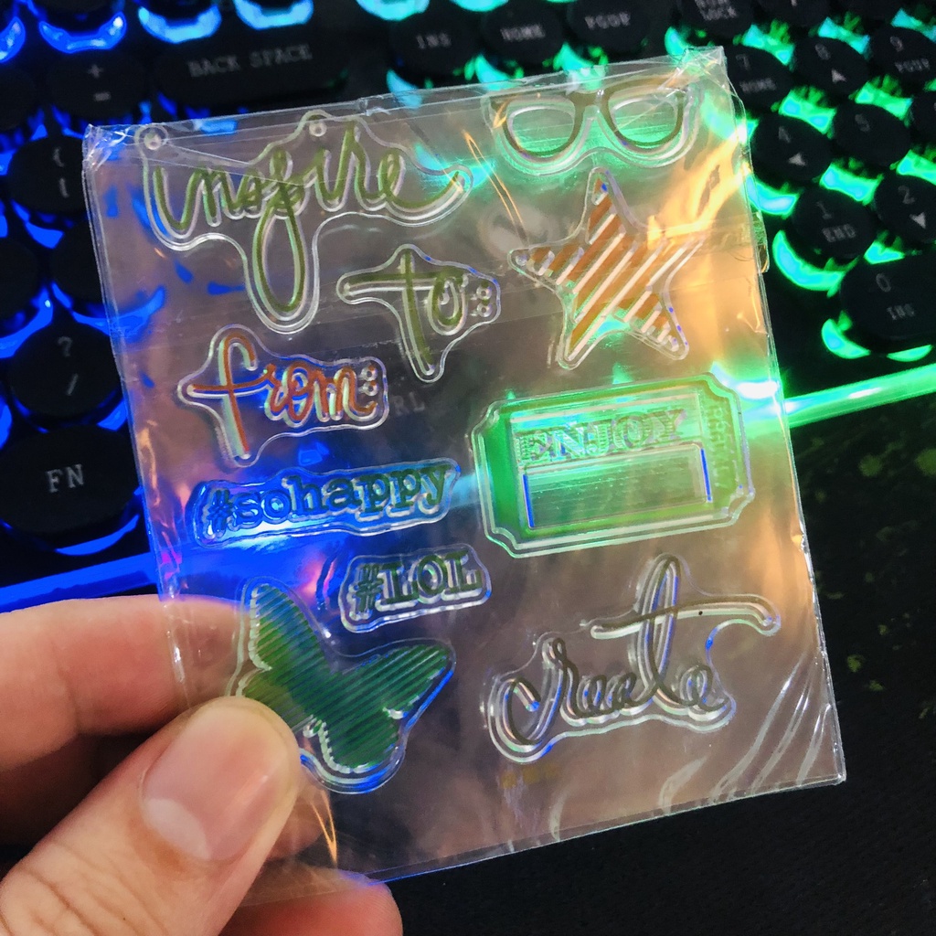 Con dấu silicol đế dấu Silicon hộp mực dấu và sticker pack trang trí sổ tay bì thư làm thiệp bullet journal KAS - KPOP ALL STARS